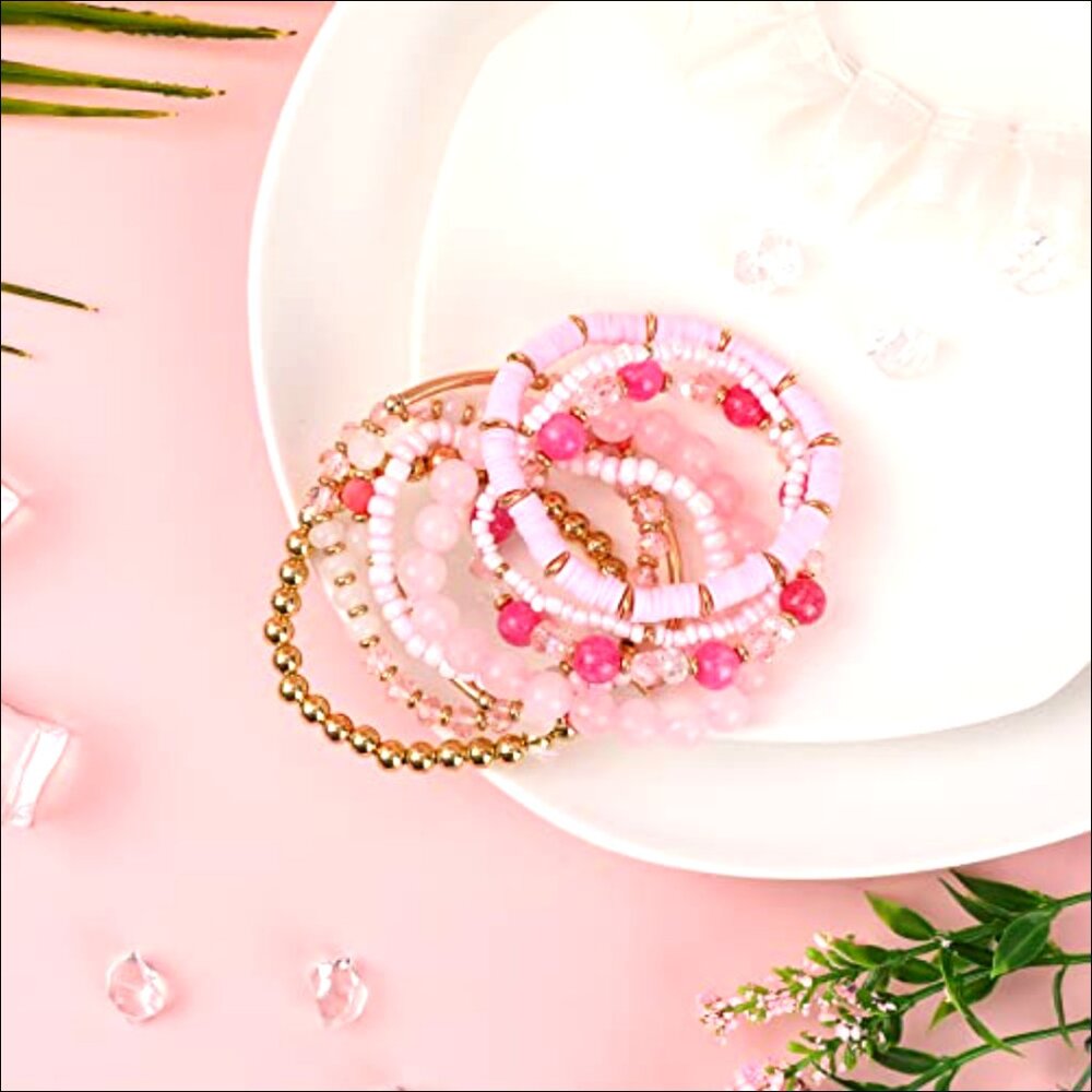 Multi-Layer Beaded Stacking Bracelet Set, 8 Pcs S… - image 4